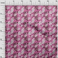 thumbnail image 3 of oneOone Tissu Popeline de Coton Fuchsia Rose pour Enfants Matériel de Robe Florale Tissu Imprimé au Mètre 42 Pouces de Large, 3 of 4