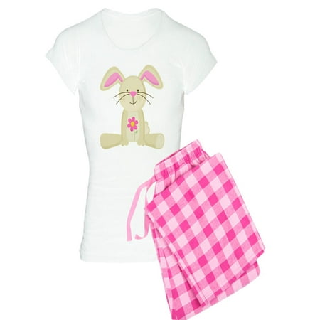 

CafePress - Bunny W Pink Flower Belly - Women s Light Pajamas