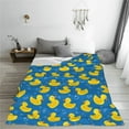 thumbnail image 5 of Honeii Rubber Duck Print Fleece Blanket - Throw Blanket for Bed, Sofa, Couch, Camping, and Travel , Microplush Ultra Soft Warm Blanket-40"x30", 5 of 7