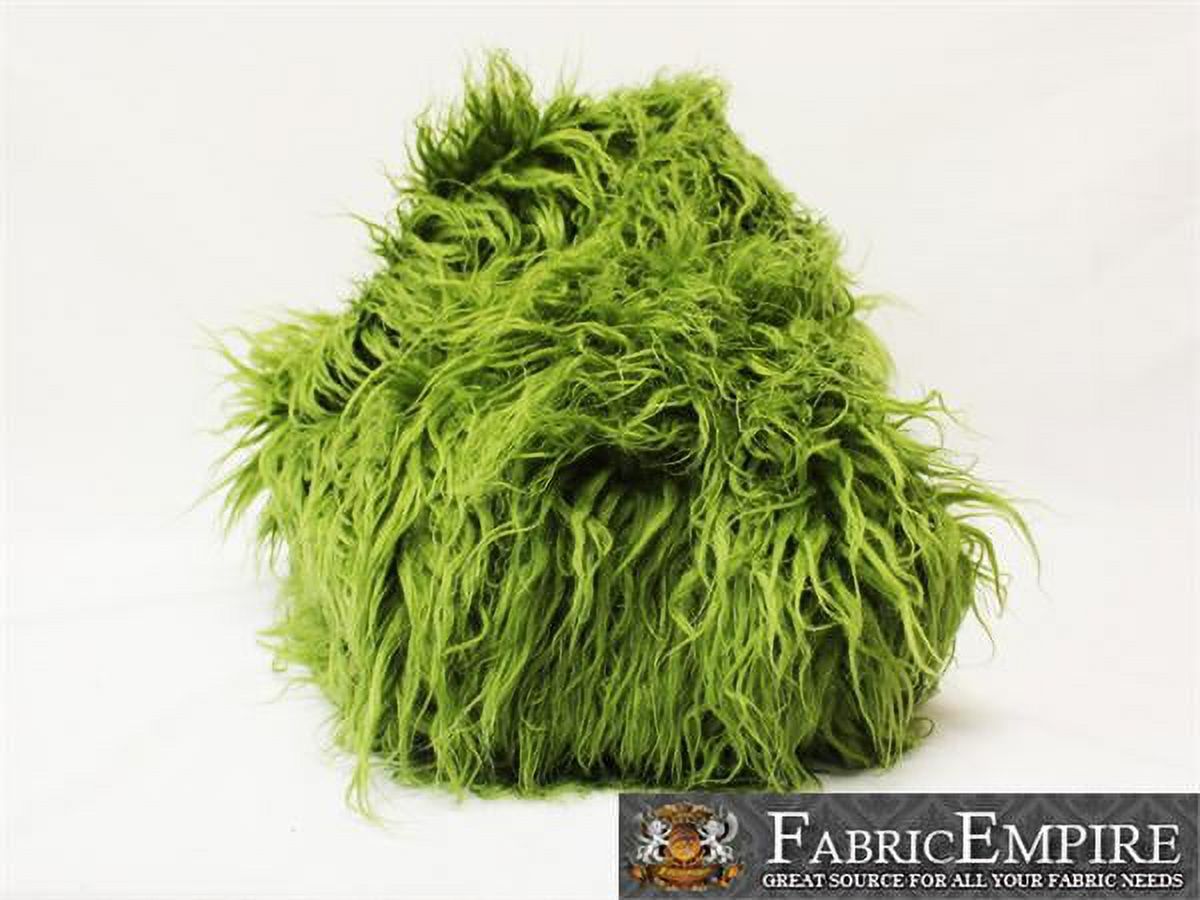 Faux Fur Long Pile Curly Fabric LODEN GREEN / 60" Wide / Sold by the Yard