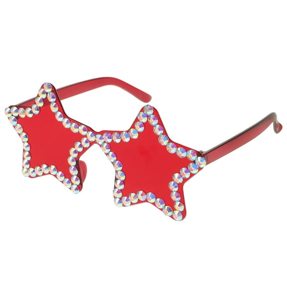Star Shaped Glitter Rhinestone Sunglasses for Women and Kids, Trendy Funny Party Glasses, Carnival Favors, Stylish Festival Eyewear