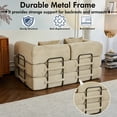 thumbnail image 6 of 59" Convertible Sleeper Sofa Bed with Pillow, Corduroy Folding Mattress Couch, Floor Sofa Lounge with Fixed-Shape Frame for Living Room Apartment, Beige, 6 of 7