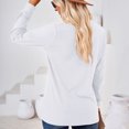 thumbnail image 4 of Annhoo Womens Long Sleeve Shirts Loose V Neck Button Front Tops Fall Casual Comfy Solid Color Blouse Tees, 4 of 9