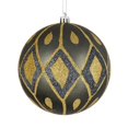 thumbnail image 1 of Vickerman N188087D 4 in. Pewter Matte Ball Ornament with Glitter Diamond Pattern  4 per Pack, 1 of 1
