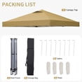 thumbnail image 4 of Ainfox 10x10 ft Pop Up Canopy Tent, Instant Outdoor Shade Shelter with Portable Carrying Bag, Waterproof UV Protection Gazebo for Events, Parties and Beach,Brown, 4 of 10
