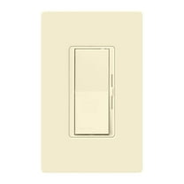 Lutron Diva LED  Dimmer for Dimmable LED, Halogen and Incandescent Bulbs with Wallplate | 150W/Single-Pole or 3-Way | DVWCL-153PH-AL | Almond