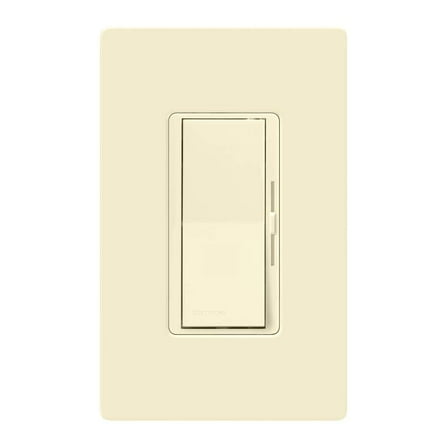 Lutron Diva LED  Dimmer for Dimmable LED, Halogen and Incandescent Bulbs with Wallplate | 150W/Single-Pole or 3-Way | DVWCL-153PH-AL | Almond