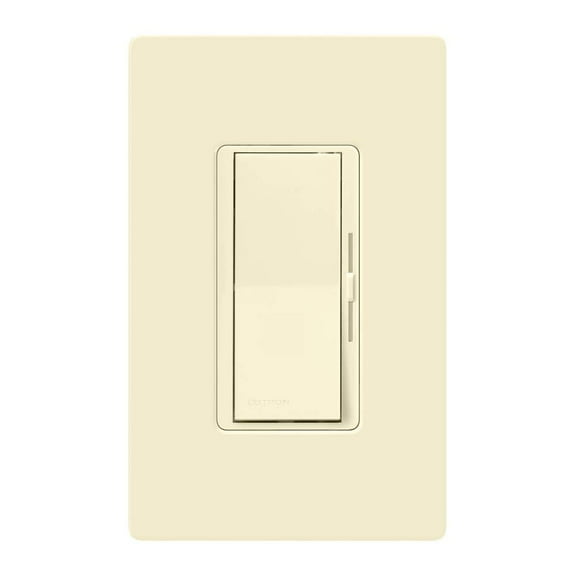 Lutron Diva LED  Dimmer for Dimmable LED, Halogen and Incandescent Bulbs with Wallplate | 150W/Single-Pole or 3-Way | DVWCL-153PH-AL | Almond
