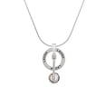 thumbnail image 2 of Delight Jewelry Silvertone Banjo Laugh Ring Charm Necklace, 18", 2 of 4