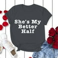 thumbnail image 6 of YM Couple Matching Valentine's Day Outfit His and Her Letter Print Pullover Blouses Round Neck Funny Spring Outfits, 6 of 8