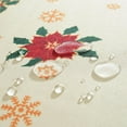 thumbnail image 4 of Christmas tablecloths for rectangle tables 60 x 84 Inch, Christmas Poinsettia & Holly Decoration Tablecloth, Water Resistant and Wrinkle-resistant Durable Table Cover for Xmas, Holiday, Winter, Yellow, 4 of 5