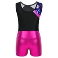 thumbnail image 6 of Alvivi Gymnastics Leotards for Girls Kids Sleeveless Printed Biketard with Shorts Athletic Trackusit Rose 6, 6 of 6
