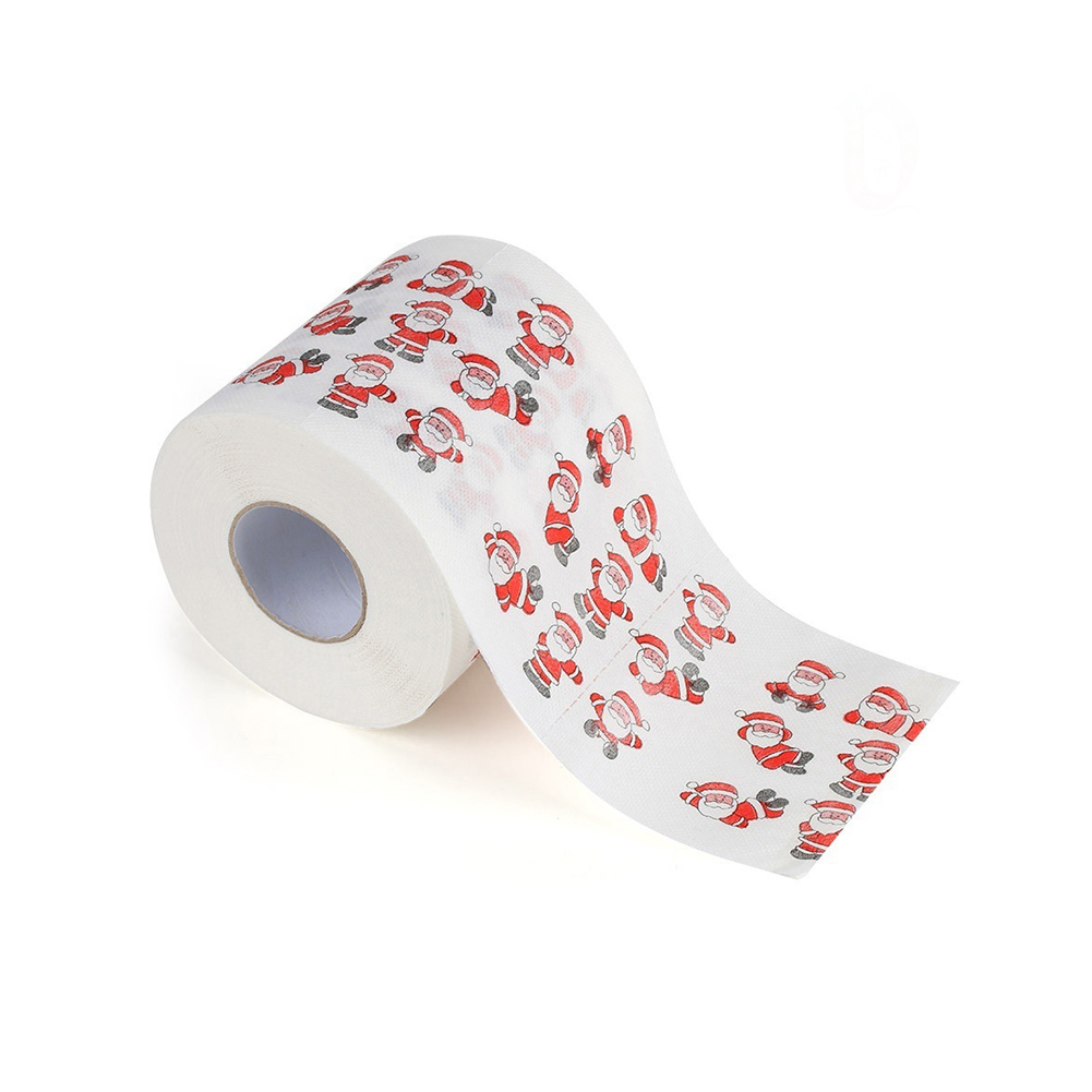 FHGLM Christmas Toilet Roll Paper Santa Claus Home Bathroom Paper Xmas ...