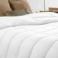 thumbnail image 3 of 3 Piece Luxury Long Box Pattern Comforter By D.N.G. BEDDINGS Set Premium Super Soft, All Season, 800 Thread Count, 100% Egyptian Cotton, Oversized Super King Size White Color, 3 of 5