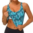 thumbnail image 4 of Vsdgher Seahorse Print Women Sleeveless Athletic Tank Top Built-in Bra Camisole Sports Vest for Yoga Running Fitness Exercise with Removable Pads, 4 of 8