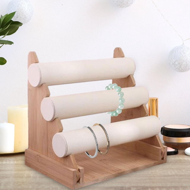 Soporte para presentación de joyería perfecl de 3 niveles organizador para diadema collar pulsera