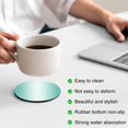 thumbnail image 4 of Turquoise Ombre Coasters Set of 6, Modern Gradient Abstract Art Absorbent Coasters for Drinks, Coaster for Bar Office Dining Coffee Table Accessories Decor, Non Slip Round Desk Coaster, 4 of 9