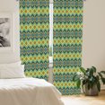 thumbnail image 2 of Ambesonne Ethnic Curtains, Zigzag Flowers Traditional, Pair of 28"x95", Yellow Green and Vermilion, 2 of 5