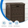 thumbnail image 5 of Dextrus 31-Gallon Outdoor Resin Trash Bins with Tiered Lid and Drip Tray, Waterproof Garbage Container for Outdoor Spaces like Patios, Kitchens&Backyards, Brown, 5 of 6