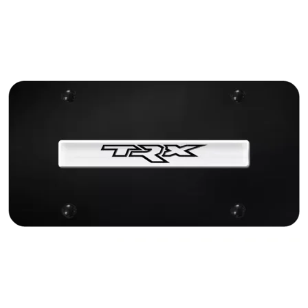 Ram TRX Chrome Name Logo on Black Stainless License Plate Official Licensed