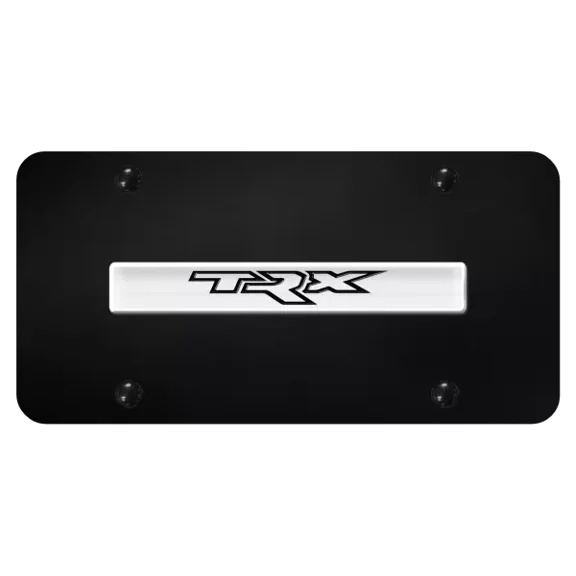 Ram TRX Chrome Name Logo on Black Stainless License Plate Official Licensed