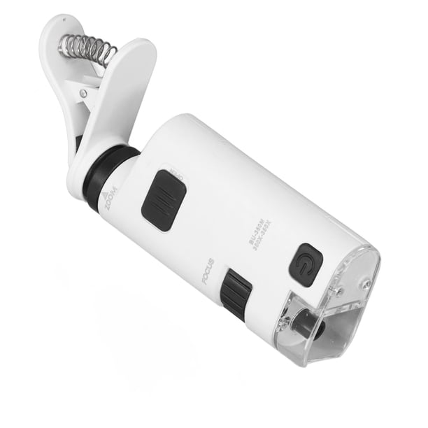 Microscopio De Bolsillo Con Luz LED, Microscopio De Teléfono Móvil LED Pequeño Profesional Ajustable Luz De 2 Niveles 300x-350x Con Bolsa De Almacenamiento Para Uso Industrial