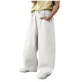 thumbnail image 2 of Riecok Wide Leg Pants for Boys Elastic Waist Pants Lightweight Solid Pull on Trousers Casual Outerwear with Pockets, 2 of 8