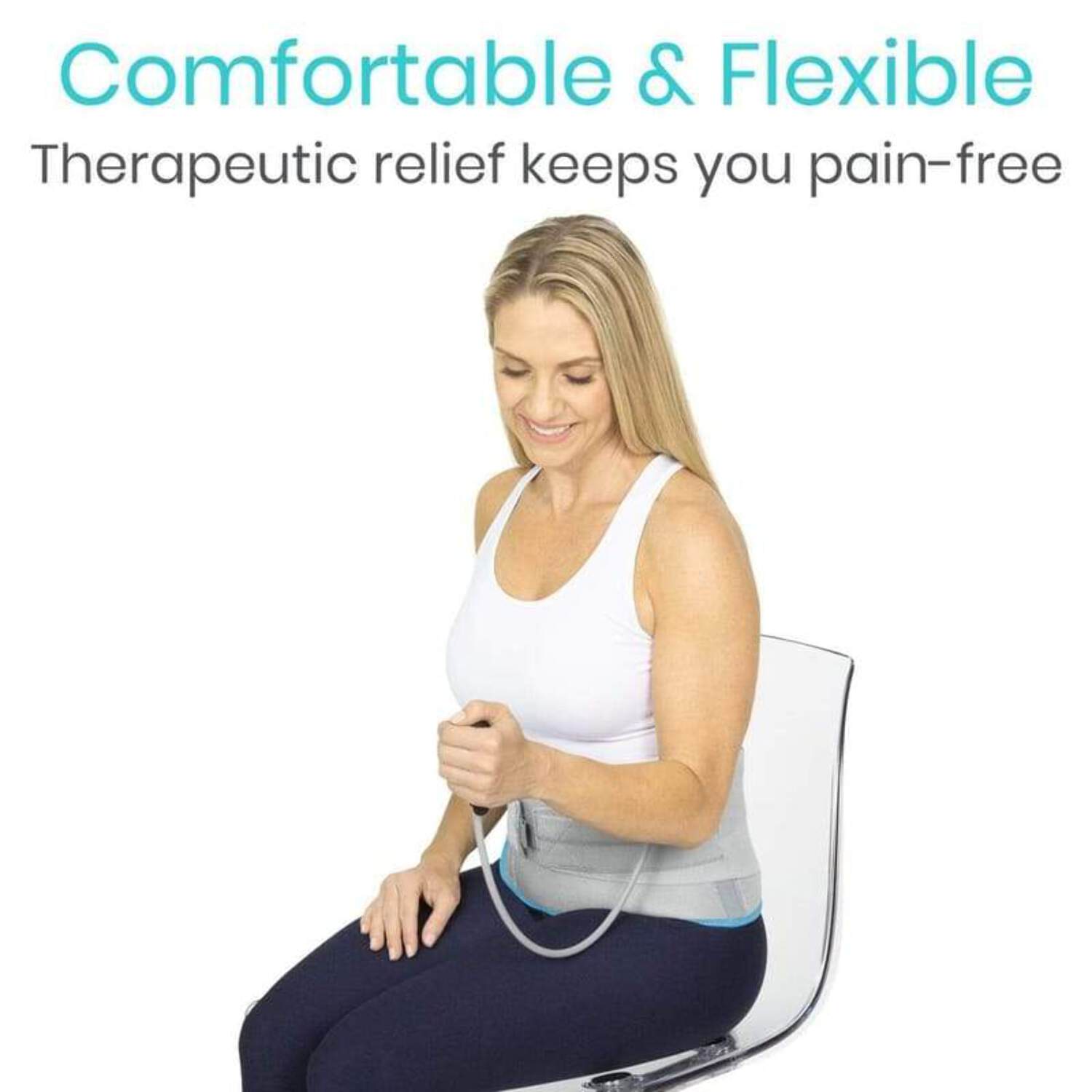Arctic Flex Wearable Ice Pack Back Brace with Air Pump – Reusable Hot & Cold Gel Pack Belt for Lower Back Pain Relief, Sciatica, Injuries, and Compression Therapy for Men & Women