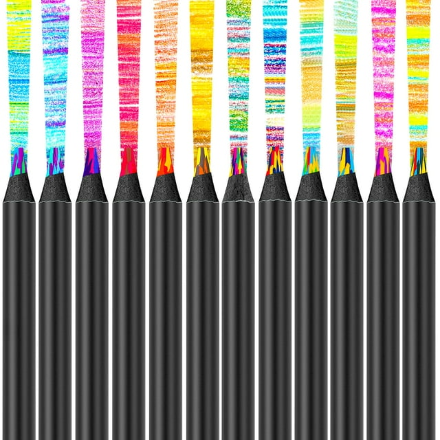 12-Color Rainbow Pencils, Aesthetic Jumbo Colored Pencils for Adult Coloring