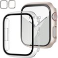 thumbnail image 1 of 2 Pack Case with Tempered Glass Screen Protector for Apple Watch Series 8 Series 7 41mm, Slim Guard Bumper Full Coverage Hard PC Protective Cover Thin Case for iWatch 41mm Accessories,Starlight, 1 of 5