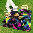thumbnail image 6 of Color Wave Point Geometry Outdoor Picnic Blanket, Foldable Waterproof Beach Mat, Portable Beach Blanket for Beach Camping, Hiking, Family Concerts, 6 of 7