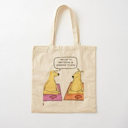 Funny Tshirt Meditating Dog Cotton Tote Bag Canvas Tote Bag  Family Gift For Mother  Her