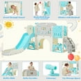 thumbnail image 5 of 11 in 1 Toddler Slide, Kids Slide for Toddler Age 1-3 with Basketball Hoop, Kids Slide Playset Structure, Arch Tunnel and Telescope, Toy Storage Organizer for Toddlers, Kids Climbers Playground,Blue, 5 of 14