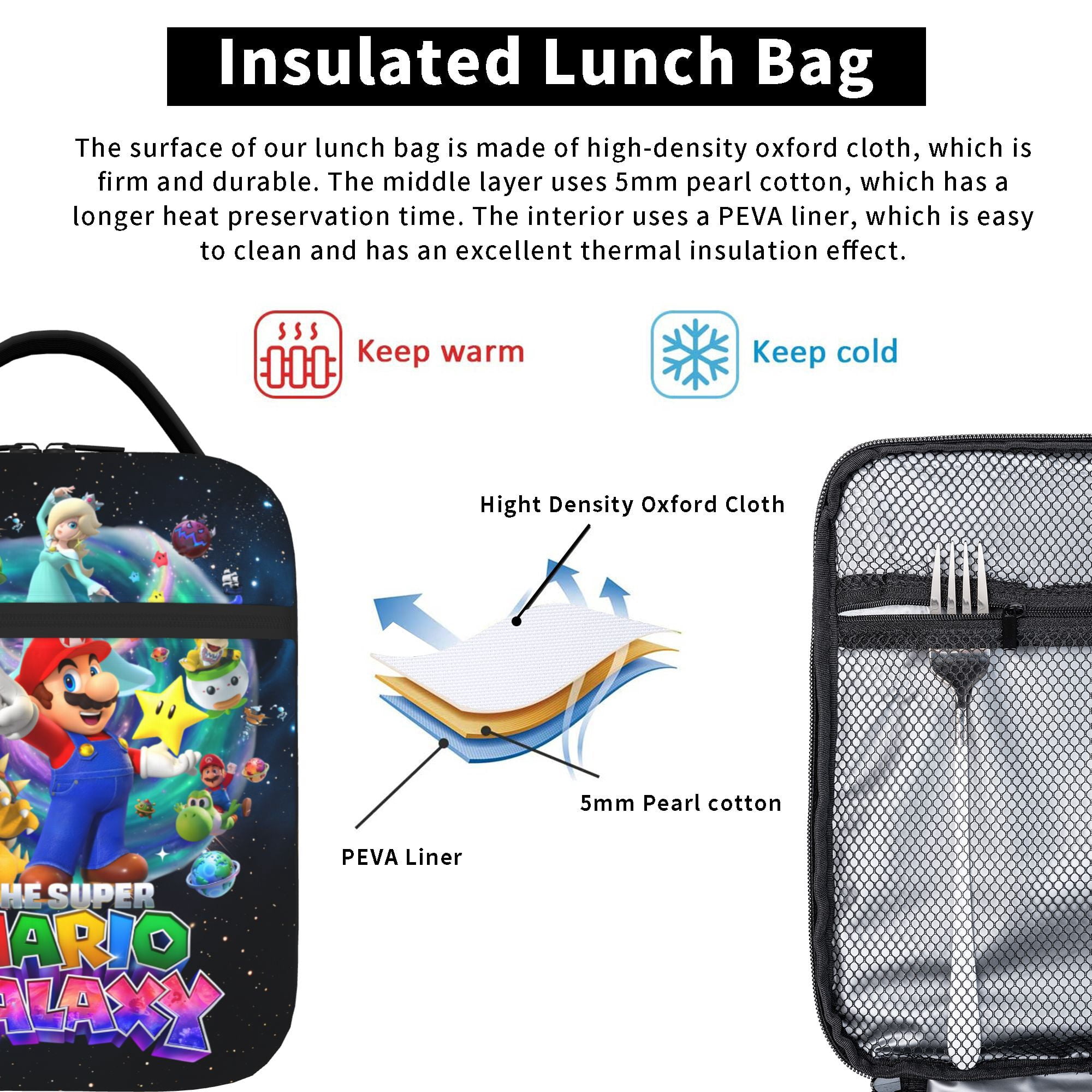Galaxy Movie Lunch Bag Tote Bag Portable Insulated Lunch Box For Beach Camping Travel Work School Office