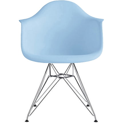 International Silver Century House (2xhome Blue Mid Century Modern Industrial Plastic Dining Chairs Eiffel Molded With Arms Armchairs Chrome Metal Silver Legs Desk Accent Chair Vintage for Kitchen Furniture Office Living Room)