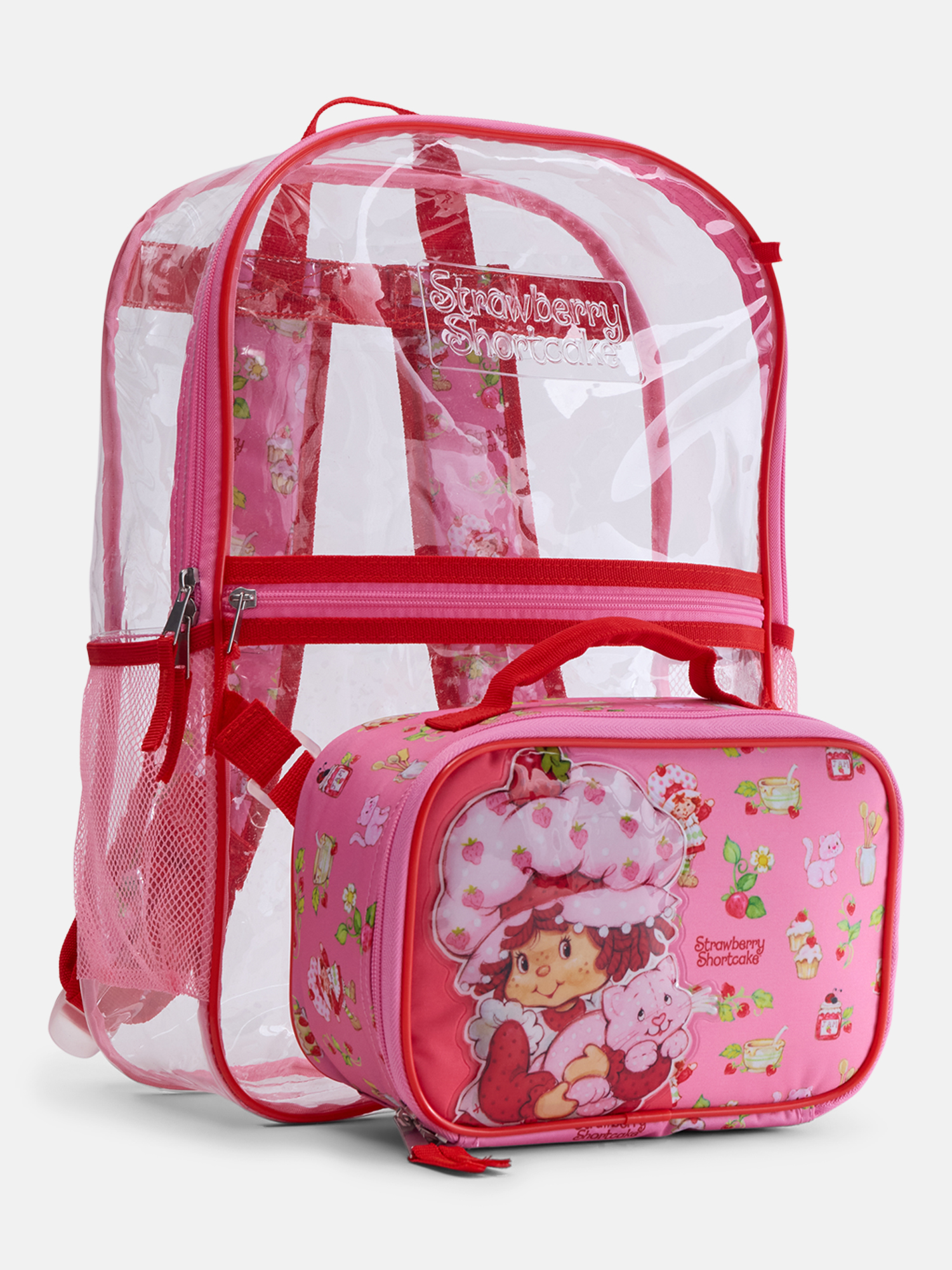 Set de Mochila Transparente para Niños Strawberry Shortcake con Lonchera y Cartuchera, 3 Piezas 2