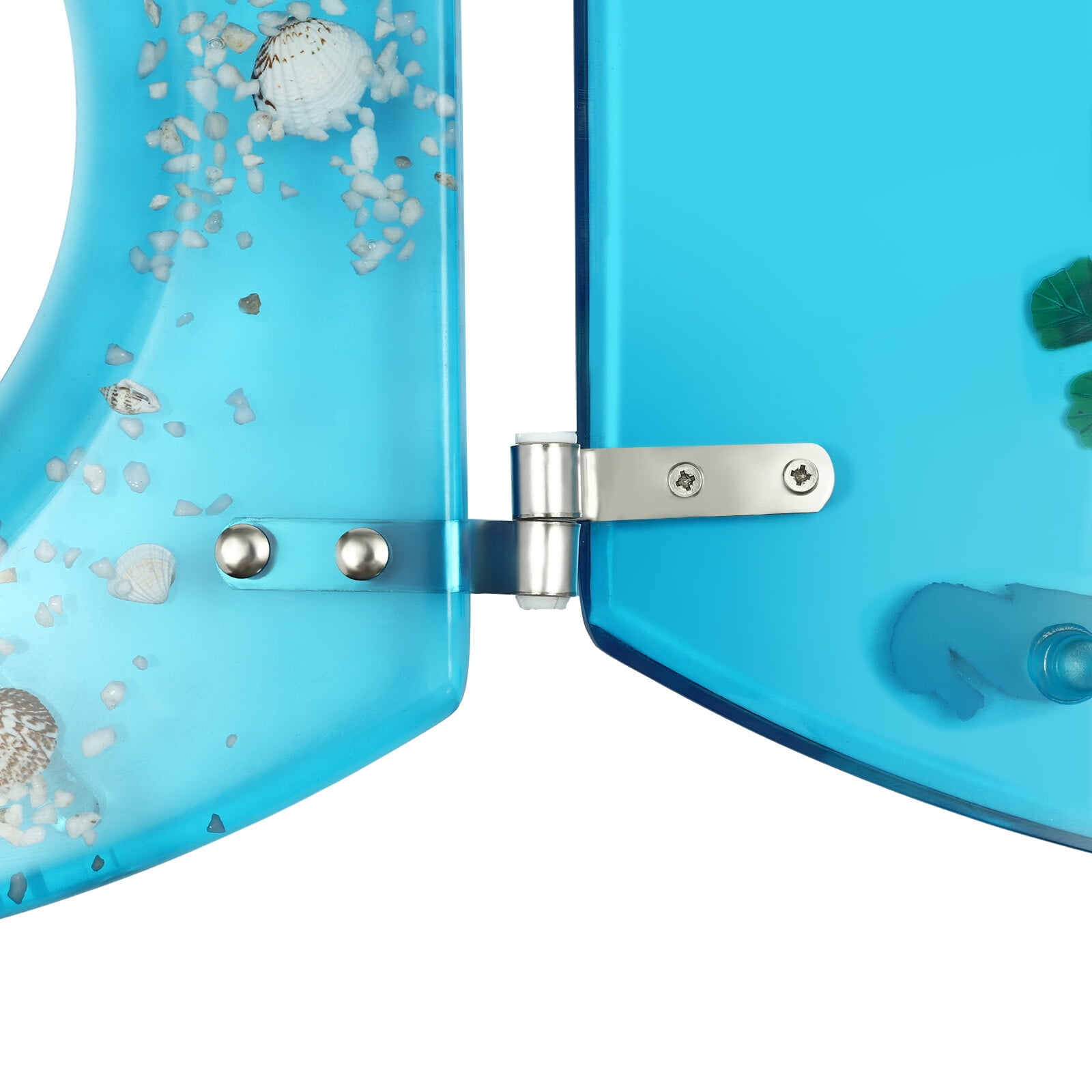DENEST Resin U/V type Toilet Seat Aquarium Seat Blue Sea Fish Shells Shape Toilet Seat