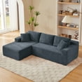 thumbnail image 5 of L-Shaped Cloud Sectional Sofa with Deep Seat, No Assembly Required Modular Sleeper Couch for Living Room, Bedroom, Apartment, Dark Grey, 5 of 8