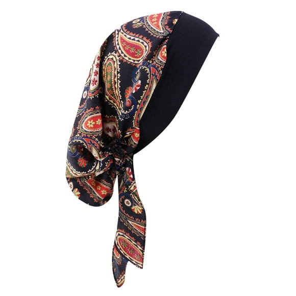 Bunenne Turbans for Women Chemo Headwear for Women Head Wraps Womens Summer Mudale Cotton Elastic Headscarf Plait Ethnic Head Cap Pure Color Chemotherapy Cap Headscarf Cap Head Scarf Black One Size