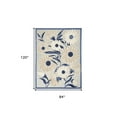 thumbnail image 3 of 7' X 10' Blue And Grey Floral Stain Resistant Non Skid Area Rug, 3 of 7