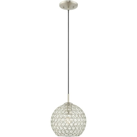 

Mini Pendants 1 Light Fixtures With Brushed Nickel Finish Steel Material Medium 12 100 Watts