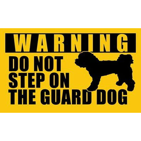 3x5 inch POODLE Do Not Step On the Guard Dog Sticker - funny small toy dog