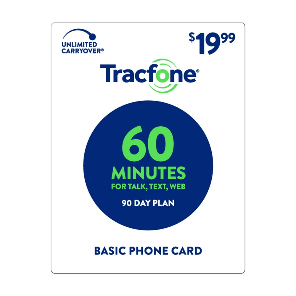 Tracfone 19.99 Basic Phone 60 Minutes Plan (Email Delivery) Walmart