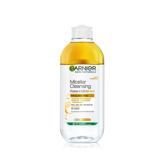 Garnier Skin Naturals, Cleansing Water for Waterproof Makeup, Nourishing Formula, Micellar Oil-Infused Cleansing Water, 400ml