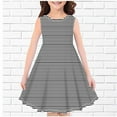 thumbnail image 2 of AJTQTH Sundress for Girls Round Neck Sleeveless Midi Dress Cute Striped Colorblocked Gowns Stylish Tunic Flowy Frocks Slim Fit Outfits for Party School Summer Casual Black 13 Years, 2 of 3