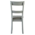 thumbnail image 5 of Set of 2 Two-Tone Grey & Pearl Grey Ladder Back Dining Chairs: Glam Rubberwood & Fabric Upholstered Side Chairs with Diamond Pattern Seat, 41.5"H x 22.5"W, Perfect for Dining Rooms, 5 of 7