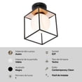 thumbnail image 2 of Lámpara de techo, estilo cubo moderna, acabado negro mate y oro, 1 luz E27 40W, 2 of 6