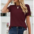 thumbnail image 3 of Camiseta De Encaje De Manga Corta Con Cuello Redondo, Ajuste Holgado, Color Liso, Lavable A Máquina, Agradable Al Tacto, Tejido De Gofres, Camiseta De Manga Corta De Encaje Para ANGGREK Cocina, Decoración y Otros, 3 of 5
