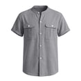 thumbnail image 4 of CAIXIA Boys Short Sleeve Button Down Shirt Cotton Woven Casual Shirts with Pockets for Kids, 4 of 7