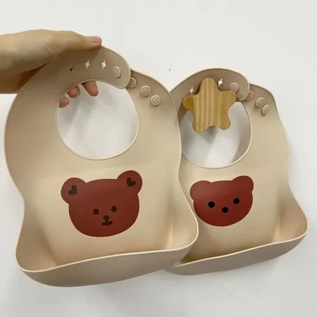 

Temou-1 Ins Cute Baby Pink Rabbit Bib Food-grade Silicone Food Supplement Bib Waterproof And Oil-proof Eating Bib